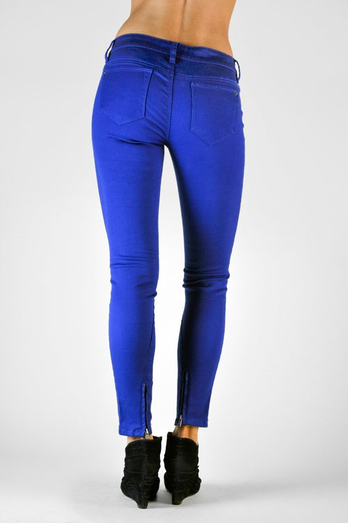 Saint Pacific Blue Back Zip Cropped Skinny Jeans