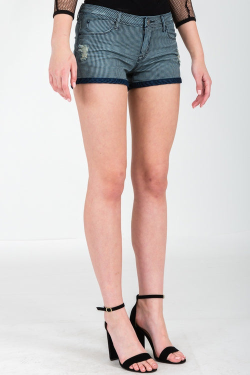 Chatanooga Dirt Road Stripe Denim Shorts