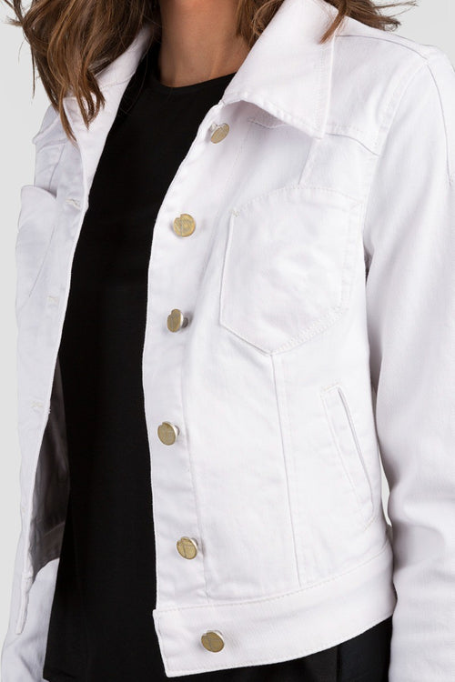 Vespa Optic White Cropped Denim Jackets