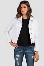 Vespa Optic White Cropped Denim Jackets