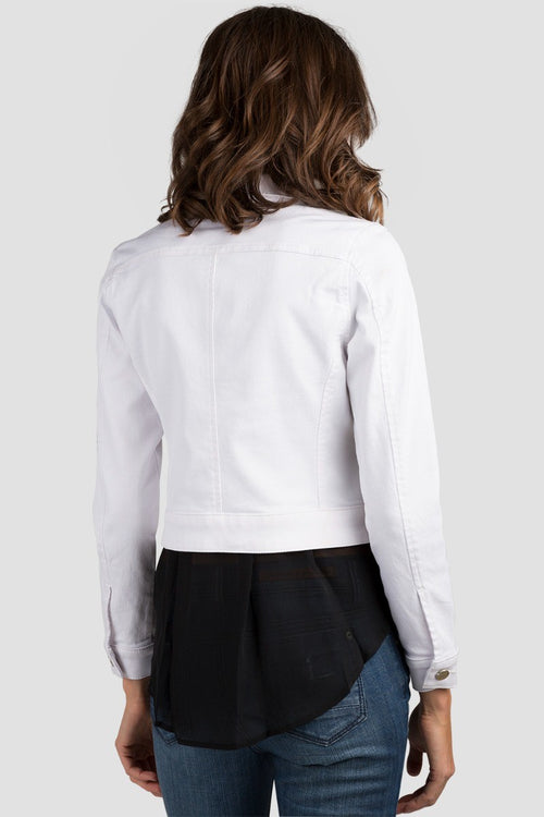 Vespa Optic White Cropped Denim Jackets