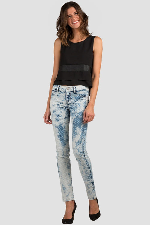 The Dot Psycho Polka Dot Printed Skinny Jeans