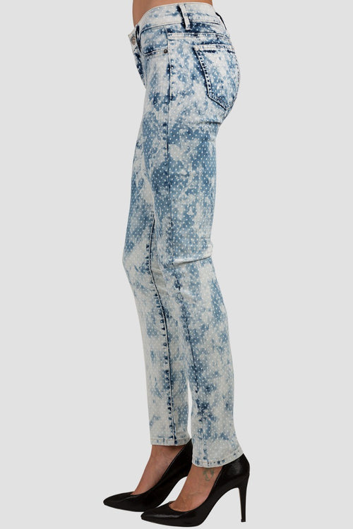 The Dot Psycho Polka Dot Printed Skinny Jeans