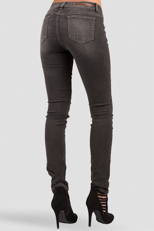 Dash  Coal Black Faux Front Skinny Jeans