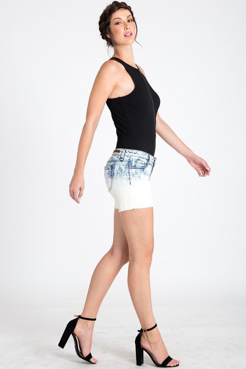 Dipper Fray Hand Dip Dyed Denim Shorts
