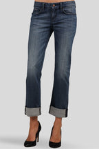 X-Boyfriend Blau Boy Fit Midrise Rolled Jeans