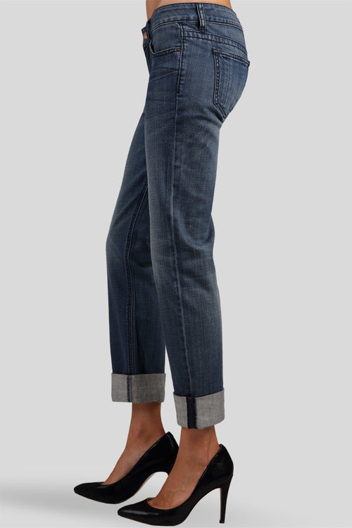 X-Boyfriend Blau Boy Fit Midrise Rolled Jeans