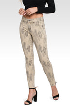 Birdman Whisker Feather Printed Skinny Jeans