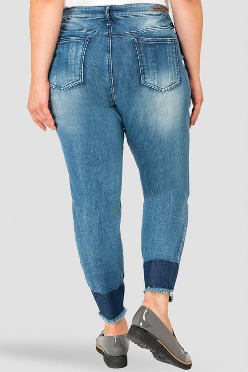 Plus Size Standards & Practices Women's Raw Hem Two-Tone Midrise Skinny Jeans