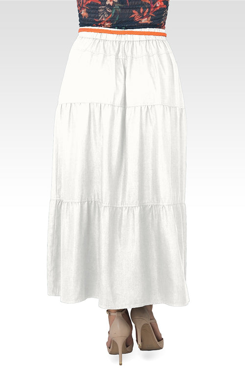 Hannah Denim Tencel Maxi Peasant Skirt-2