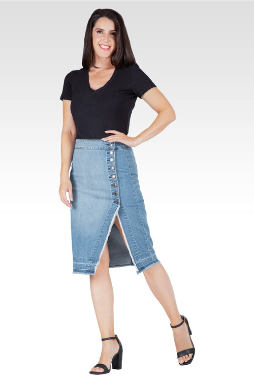 Alanis Women's Raw Edge Slit Skirt