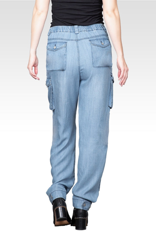 Lara Bleached Tencel Cargo Pants