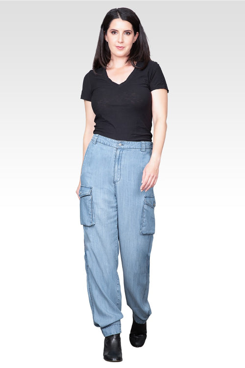 Lara Bleached Tencel Cargo Pants