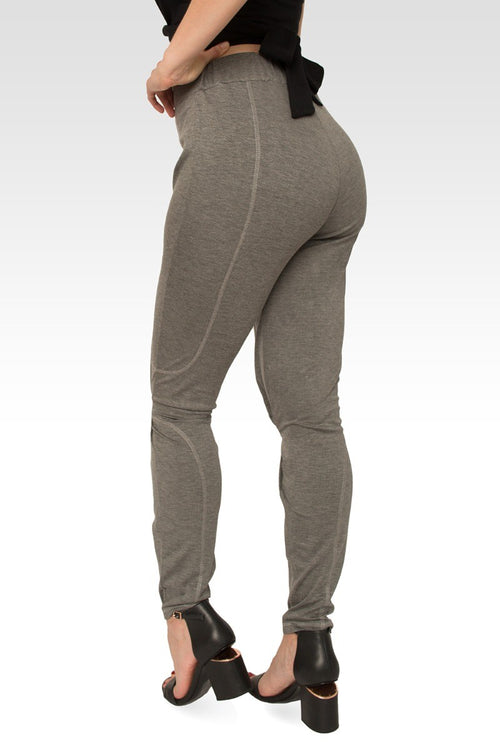 Ria High Rise Ponte Knit Premium Dark Grey Legging