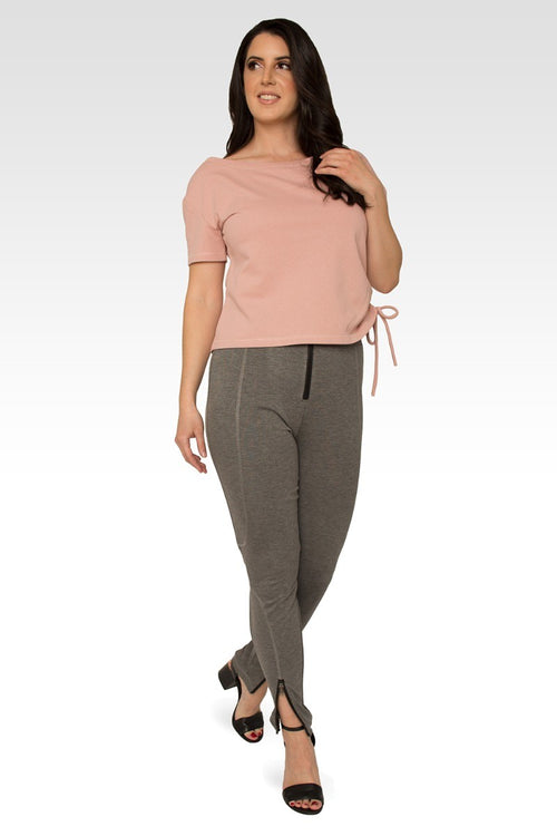 Ria High Rise Ponte Knit Premium Dark Grey Legging