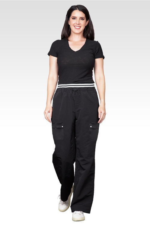 Pull-On Wide Leg Cargo Trousers