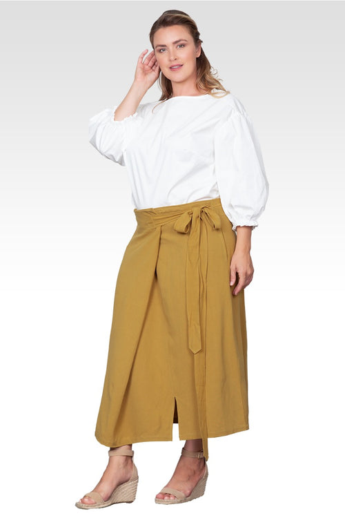 Plus Size Wrap Style Maxi Skirt