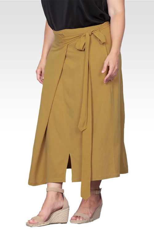 Plus Size Wrap Style Maxi Skirt