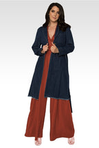 Natalie Denim Robe Long Sleeves Collared Jacket