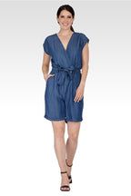 Eleanor Women's Cap Sleeve V-neck Front Tie Romper