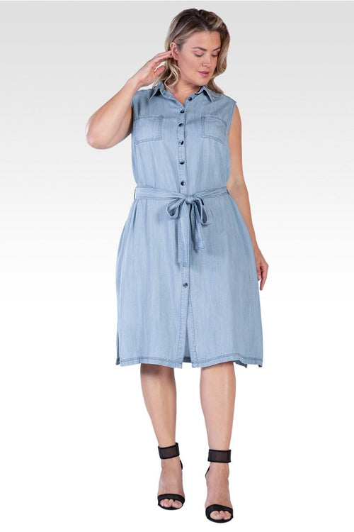 Katana Women's Plus Size Tencel Side Slit Midi Dress