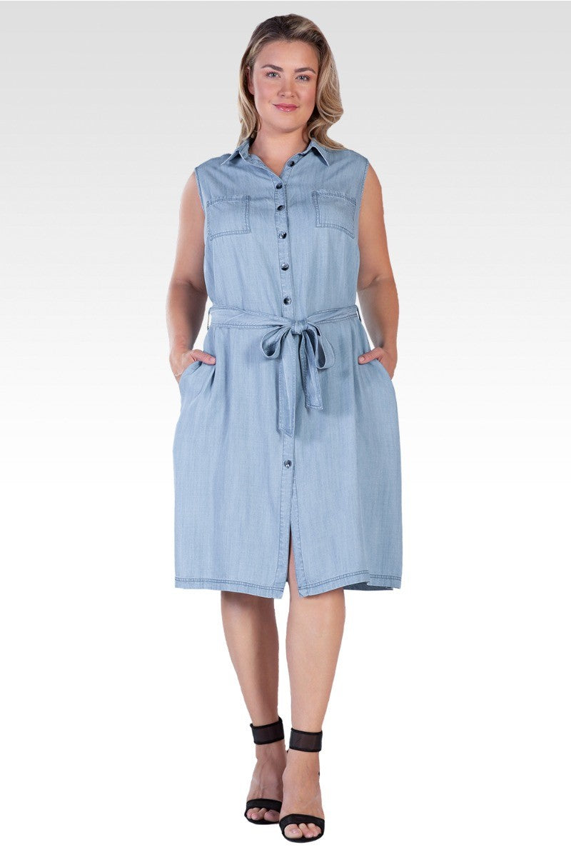 knee length dresses for ladies Hunter Green Tencel Girlfriend Midi Dress 6 (XL) main image 1
