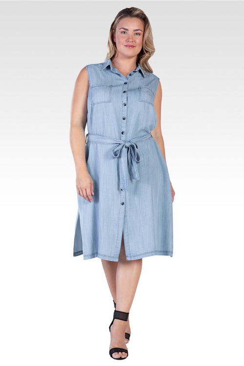 Katana Women's Plus Size Tencel Side Slit Midi Dress