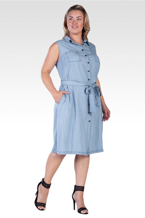 Katana Women's Plus Size Tencel Side Slit Midi Dress