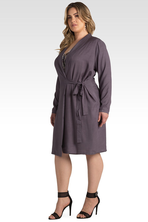 Plus Size Sunshine Lavender Longline Wrap Jacket