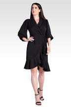 Kylie Women's Double Georgette Dusty Pink Ruffles Wrap Midi Dress