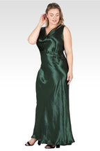 Genesis Women's Plus Size Cowl Neck A-line Sleeveless Maxi Dress