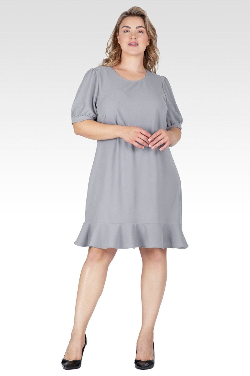 Standards & Practices Women's Plus Size Puff Sleeves Drop Waist Ruffle Hem Mini Dress 2X Standards & Practices Women's Plus Size Puff Sleeves Drop Waist Ruffle Hem Mini Dress 2X