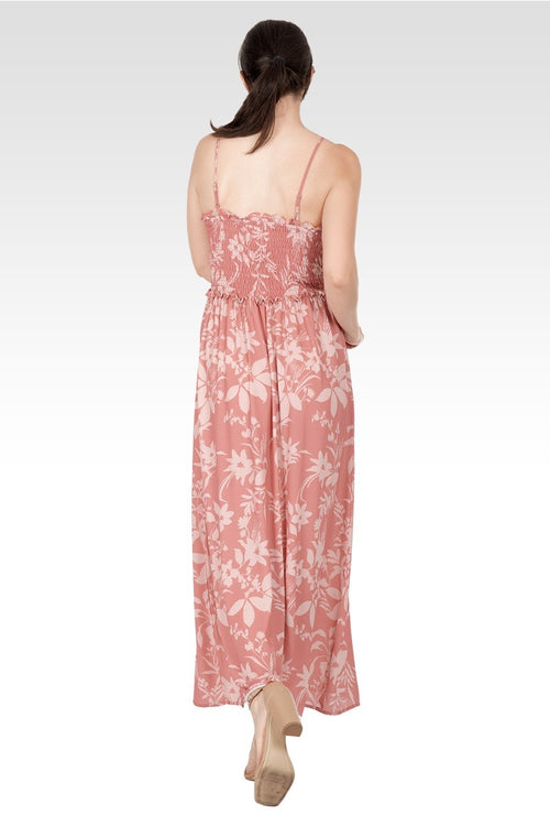 Layla Women's Spaghetti Strap Smocked Bodice Maxi Dress