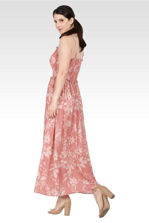 Layla Women's Spaghetti Strap Smocked Bodice Maxi Dress