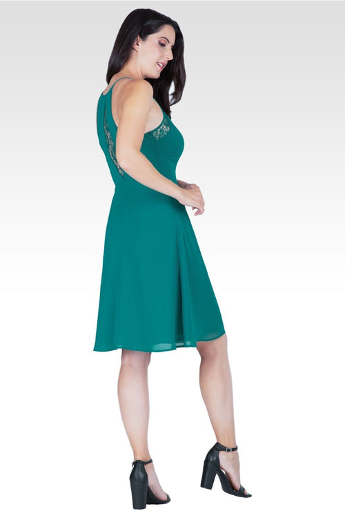 Axel Women's Lace Trim Sleeveless Midi Dress