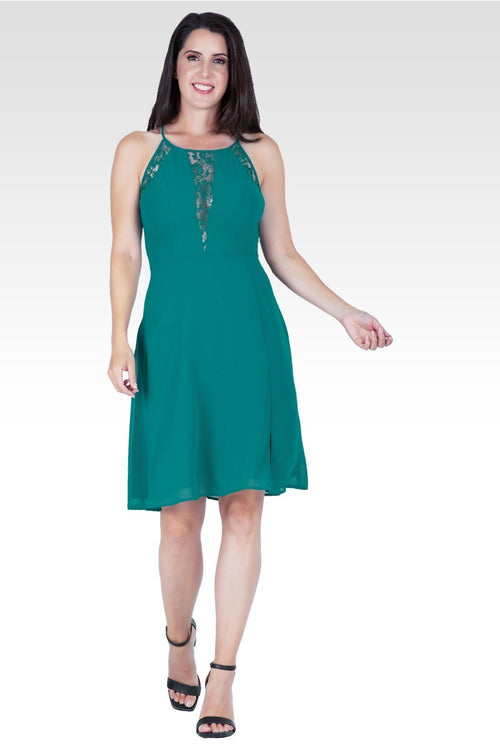 Axel Women's Lace Trim Sleeveless Midi Dress