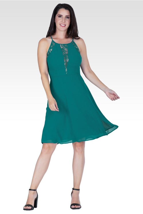 Axel Women's Lace Trim Sleeveless Midi Dress
