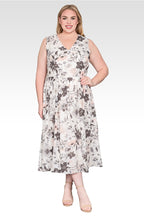 Plus Size Floral Print Sleeveless V-Neck Maxi A-Line Dress