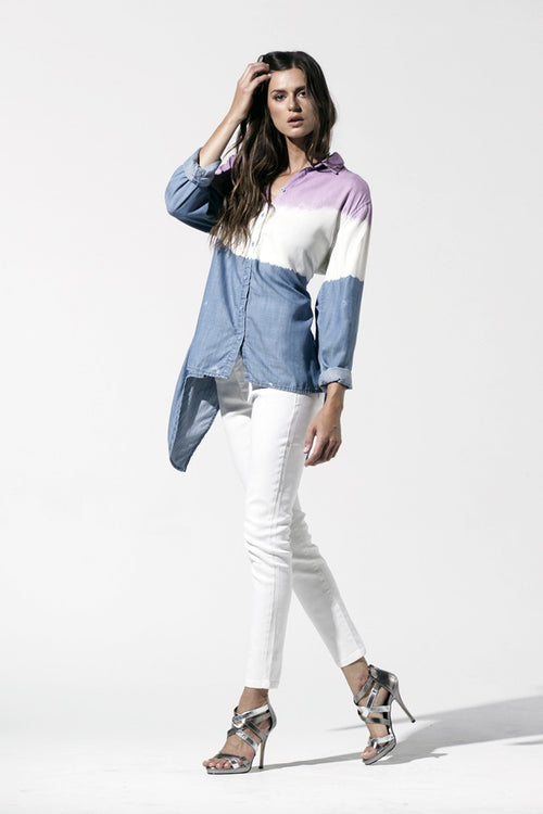 Women Denim Button Down Shirt