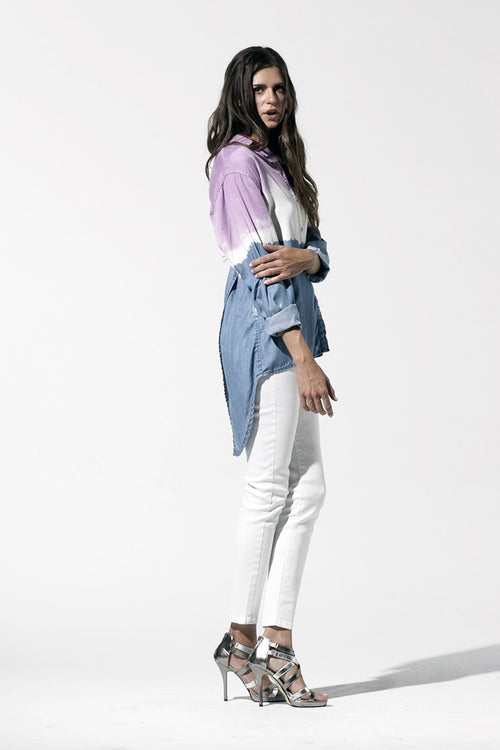 Women Tie Dye Button Down Shirt