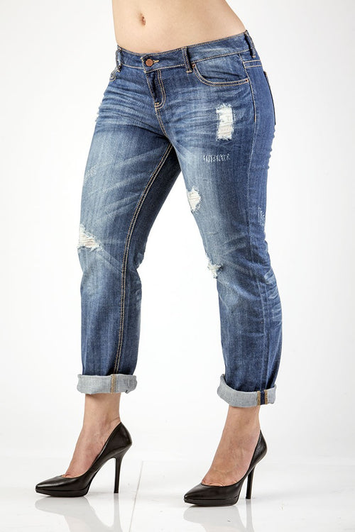 Women Plus Destroyed Boyfriend Jeans