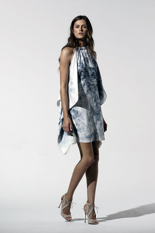 Women Indigo Tencel Knee Length Dress