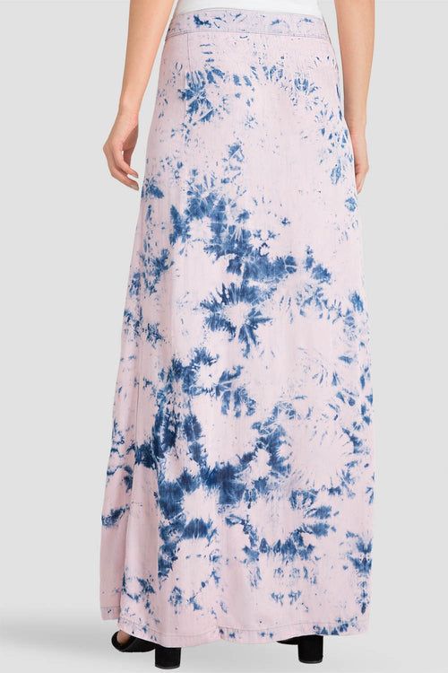Women Pink Marbled Maxi Skirt