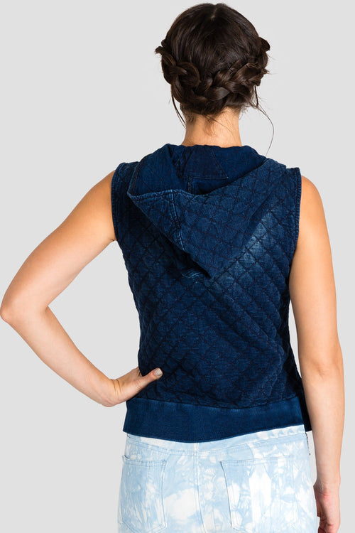 Standards & Practices Contemporary Fashion Women Indigo Quilted Vest