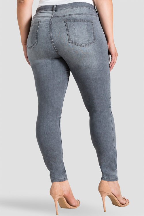 Plus Size Grey Hand Sanded Skinny Jeans