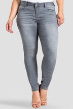 Plus Size Grey Hand Sanded Skinny Jeans