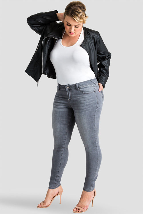 Plus Size Women's Gray Skinny Jeans