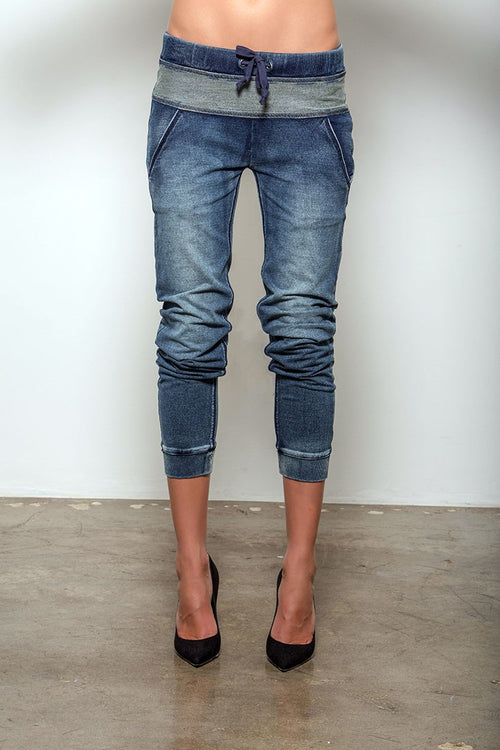Women Vintage Indigo Jogger Pants