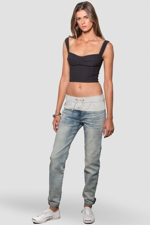 Standards & Practices Contemporary Fashion Women Mineral Washed Denim Joggers