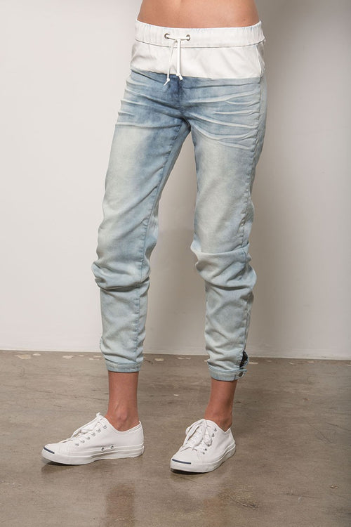 Standards & Practices Contemporary Fashion Women Faded Denim Jogger Pants